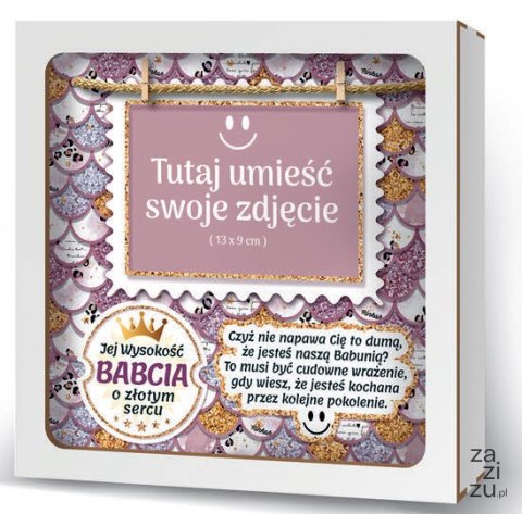 Ramka 20x20cm puzzle 3D Jej Wysokość Babcia o złotym sercu Ramka 20x20cm puzzle 3D Jej Wysokość Babcia o złotym sercu
