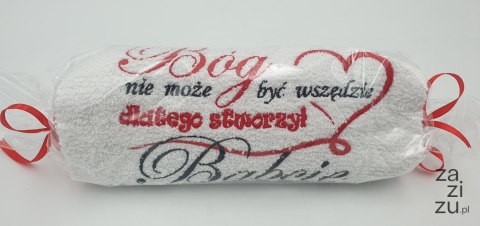 Ręcznik cukierek 50 x 100 cm Bóg nie może być wszędzie dlatego stworzył Babcię Ręcznik cukierek 50 x 100 cm Bóg nie może być wszędzie dlatego stworzył Babcię