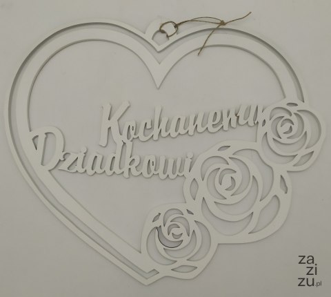 Serce wiszące 30cm ażur DZIADEK Serce wiszące 30cm ażur DZIADEK