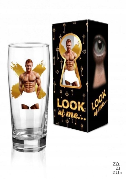 Szklanka do piwa 500 ml - Mężczyźni LOOK AT ME Szklanka do piwa 500 ml - Mężczyźni LOOK AT ME