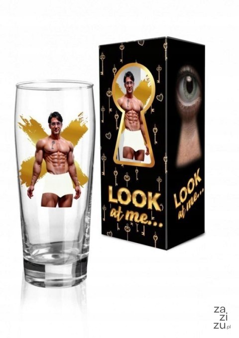 Szklanka do piwa 500 ml - Mężczyźni LOOK AT ME Szklanka do piwa 500 ml - Mężczyźni LOOK AT ME