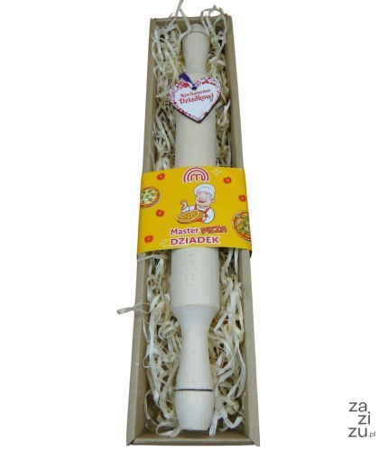 Wałek do ciasta pizzy w pudełku dla Dziadka 42 x 9 cm. Wałek do ciasta pizzy w pudełku dla Dziadka 42 x 9 cm.