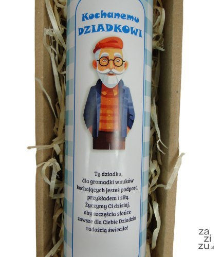 Wałek do ciasta pizzy w pudełku dla Dziadka 42 x 9 cm. Wałek do ciasta pizzy w pudełku dla Dziadka 42 x 9 cm.