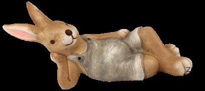 Zając gipsowy chłopczyk leżący 18cm 9095 Zając gipsowy chłopczyk leżący 18cm 9095