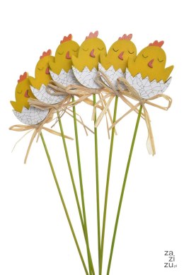 Drewniane pisklę 4,5 x 0,5 x 6cm na piku 27cm 6szt. HIF-235097