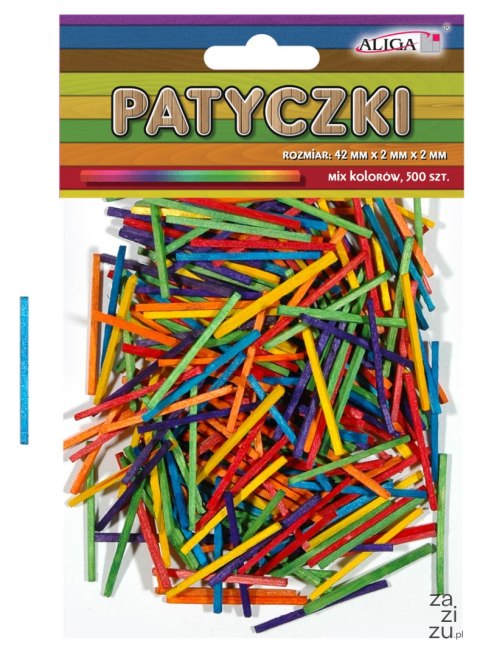 Patyczki mix kolorów op. 500 szt. 42x2x2mm PK-0173 Patyczki mix kolorów op. 500 szt. 42x2x2mm PK-0173