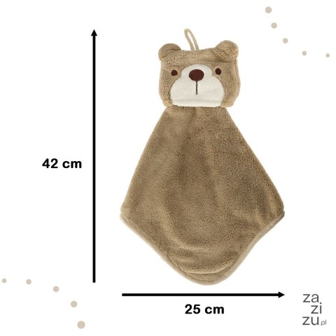 Ręcznik ręczniczek do rąk dla dzieci do przedszkola 42 x 25cm BRĄZOWY MIŚ KX4527 Ręcznik ręczniczek do rąk dla dzieci do przedszkola 42 x 25cm BRĄZOWY MIŚ KX4527