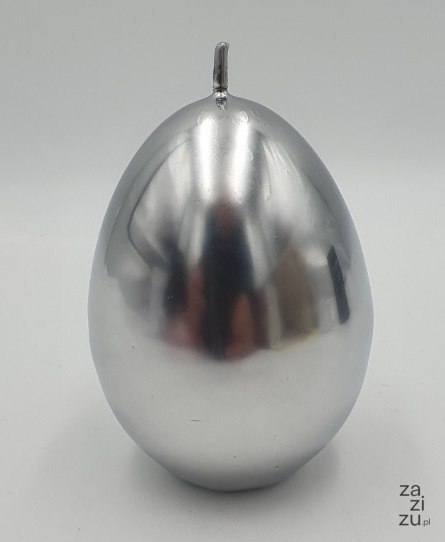 Świeca jajko lustrzane 70/90mm srebrne Świeca jajko lustrzane 70/90mm srebrne