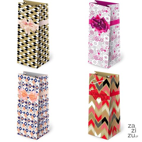 Torebki ozdobne 10szt. AL-2 set 100 Kokardy grafika 12 x 36,9 x 11 cm Torebki ozdobne 10szt. AL-2 set 100 Kokardy grafika 12 x 36,9 x 11 cm