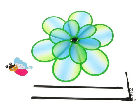 Wiatraczek w paski śred.34cm trzonek dł.50cm Wiatraczek w paski śred.34cm trzonek dł.50cm