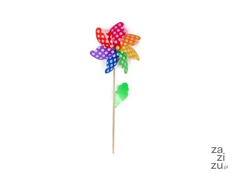 Wiatrak śred.18cm drewniany trzonek dł.40cm Wiatrak śred.18cm drewniany trzonek dł.40cm