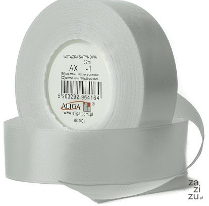 Wstążka satynowa. BIAŁA 50mm/32m AX50-01 Wstążka satynowa. BIAŁA 50mm/32m AX50-01