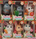 Zajączek gumowy piszczka + lizak z gumą do żucia RABBIT FAMILY+LOLLIPOP 12 szt.