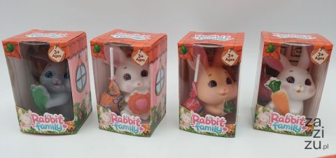 Zajączek gumowy piszczka + lizak z gumą do żucia RABBIT FAMILY+LOLLIPOP 12 szt. Zajączek gumowy piszczka + lizak z gumą do żucia RABBIT FAMILY+LOLLIPOP 12 szt.