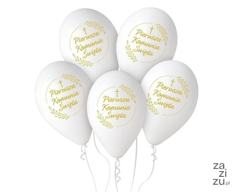 Balony 5szt. Komunia Święta złote kłosy Balony GS110/PKK Balony 5szt. Komunia Święta złote kłosy Balony GS110/PKK