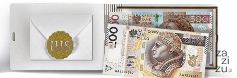 Banknotówka z życzeniami KOMUNIA ŚW RÓŻOWA Banknotówka z życzeniami KOMUNIA ŚW RÓŻOWA
