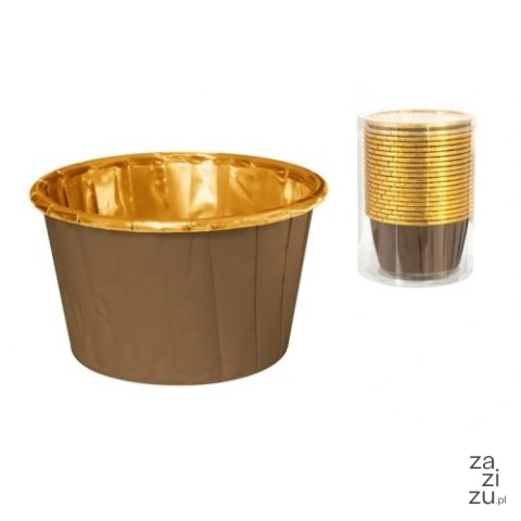 Papilotki muffinki babeczki 50 x 40mm foremki złoty brąz 50szt. Papilotki muffinki babeczki 50 x 40mm foremki złoty brąz 50szt.