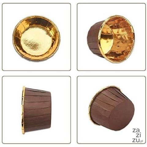 Papilotki muffinki babeczki 50 x 40mm foremki złoty brąz 50szt. Papilotki muffinki babeczki 50 x 40mm foremki złoty brąz 50szt.