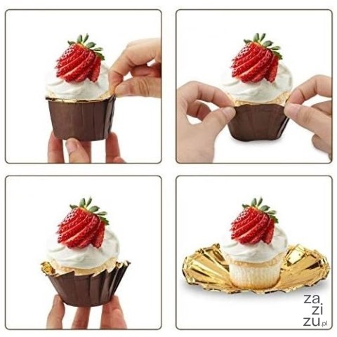 Papilotki muffinki babeczki 50 x 40mm foremki złoty brąz 50szt. Papilotki muffinki babeczki 50 x 40mm foremki złoty brąz 50szt.