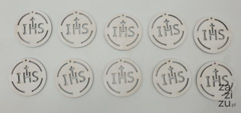 Plakietka 10szt KOMUNIA ŚW IHS 5cm Plakietka 10szt KOMUNIA ŚW IHS 5cm