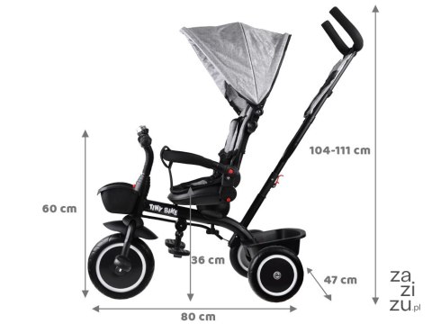 Rowerek dziecięcy trójkołowy Tiny Bike 3w1 z daszkiem OBRACANY SP0650SZ Rowerek dziecięcy trójkołowy Tiny Bike 3w1 z daszkiem OBRACANY SP0650SZ