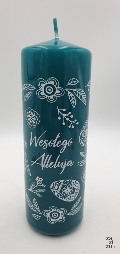 Świeca walec WL70200WA WESOŁEGO ALLELUJA TURKUS B49 Świeca walec WL70200WA WESOŁEGO ALLELUJA TURKUS B49
