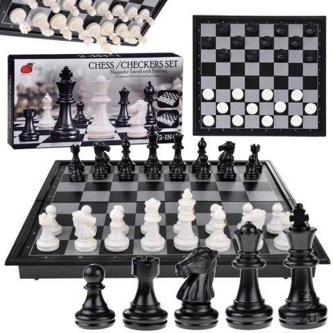 Szachy warcaby magnetyczne 2w1 gra logiczna GR0620 Szachy warcaby magnetyczne 2w1 gra logiczna GR0620