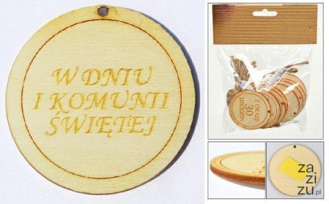 Zawieszka etykieta 10szt. drewniana W DNIU I KOMUNII ŚW OZD-031 Zawieszka etykieta 10szt. drewniana W DNIU I KOMUNII ŚW OZD-031