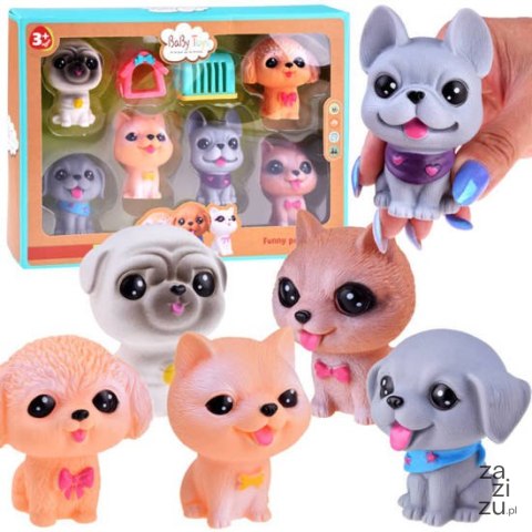Zestaw gumowe figurki pieski psy 6szt ZA4786 Zestaw gumowe figurki pieski psy 6szt ZA4786