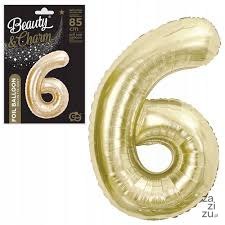 Balon foliowy B&C cyfra 6 szampański 85cm CH-B8H6 Balon foliowy B&C cyfra 6 szampański 85cm CH-B8H6