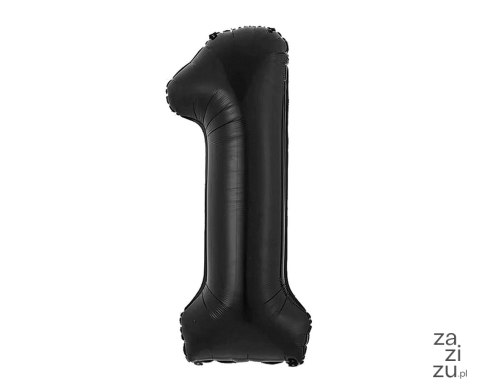 Balon foliowy cyfra 1 matowa czarna B&C, 85 cm CH-B8C1 Balon foliowy cyfra 1 matowa czarna B&C, 85 cm CH-B8C1