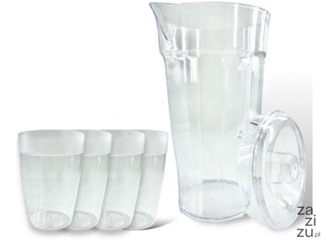 Dzbanek na wodę pojemność 1,7L + 4 kubki dzba184 Dzbanek na wodę pojemność 1,7L + 4 kubki dzba184