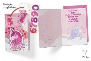 Karnet z wymiennymi cyframi Urodziny jednorożec DK-670 Karnet z wymiennymi cyframi Urodziny jednorożec DK-670