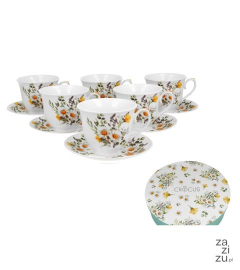 Kpl 6 filiżanek ze spodkami DAISY Kpl 6 filiżanek ze spodkami DAISY
