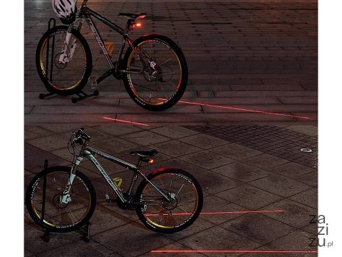 Lampka rowerowa tylna laserowa 5 led laser linia oświetlenie tylne drogi 14498 Lampka rowerowa tylna laserowa 5 led laser linia oświetlenie tylne drogi 14498