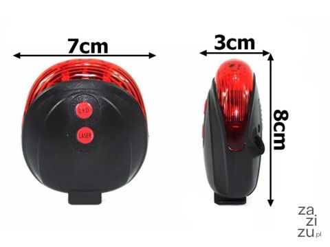 Lampka rowerowa tylna laserowa 5 led laser linia oświetlenie tylne drogi 14498 Lampka rowerowa tylna laserowa 5 led laser linia oświetlenie tylne drogi 14498