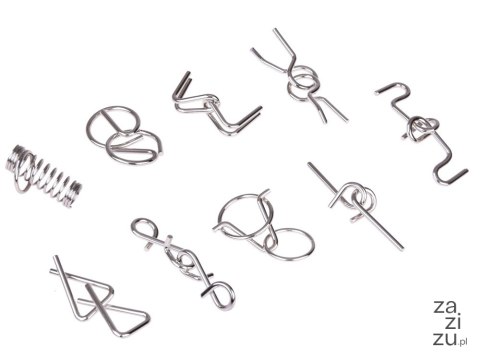 Metalowa układanka puzzle łamigłówka zagadka logiczna 9 ele ZA5066 Metalowa układanka puzzle łamigłówka zagadka logiczna 9 ele ZA5066