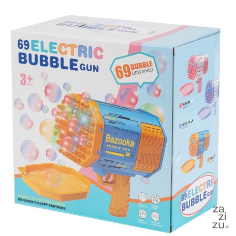 Pistolet automat do baniek bazooka na bańki bubble niebieska 963-13A Pistolet automat do baniek bazooka na bańki bubble niebieska 963-13A