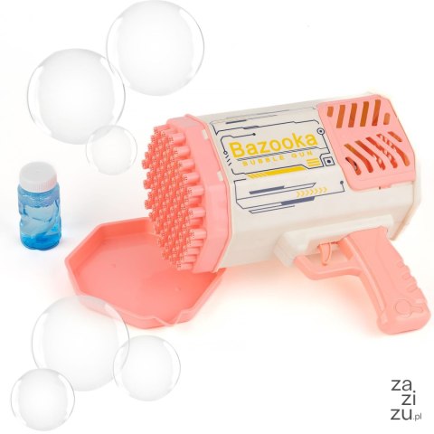 Pistolet automat do baniek bazooka na bańki bubble różowa 963-11A Pistolet automat do baniek bazooka na bańki bubble różowa 963-11A