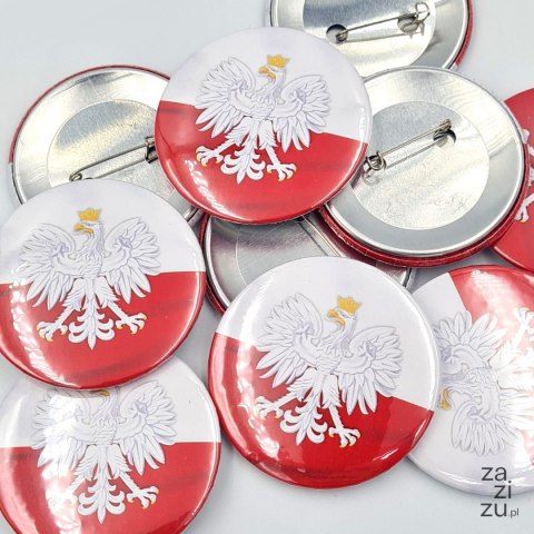 Przypinka zapinka biało - czerwona Polska 5 szt. P826 Przypinka zapinka biało - czerwona Polska 5 szt. P826