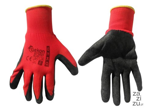 Rękawice ochronne 12par GEKO r.8/latex czerwone G73531 Rękawice ochronne 12par GEKO r.8/latex czerwone G73531