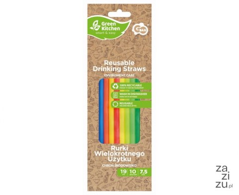 Rurki słomki wielokrotnego użytku 7,5 x 190mm 10szt. RW-10KR Rurki słomki wielokrotnego użytku 7,5 x 190mm 10szt. RW-10KR