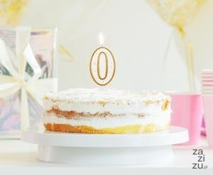 Świeczka B&C cyferka "0", złoty kontur PF-SCZK0 Świeczka B&C cyferka "0", złoty kontur PF-SCZK0