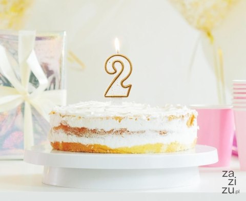 Świeczka B&C cyferka "2", złoty kontur PF-SCZK2 Świeczka B&C cyferka "2", złoty kontur PF-SCZK2