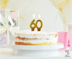 Świeczka B&C cyferka 60, metalik złota, 8.0 cm PF-SCZ60 Świeczka B&C cyferka 60, metalik złota, 8.0 cm PF-SCZ60