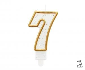 Świeczka B&C cyferka "7", złoty kontur PF-SCZK7 Świeczka B&C cyferka "7", złoty kontur PF-SCZK7