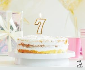 Świeczka B&C cyferka "7", złoty kontur PF-SCZK7 Świeczka B&C cyferka "7", złoty kontur PF-SCZK7