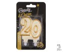 Świeczka liczba 20 złoty kontur