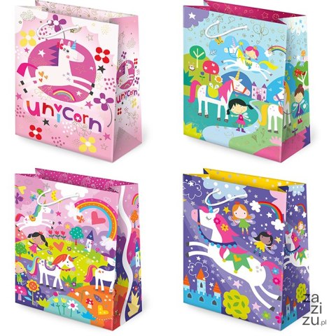 Torebki ozdobne 10szt. T-2L set 111 Jednorożce / Unicorns 22,5 x 31,5 x 10,8 cm