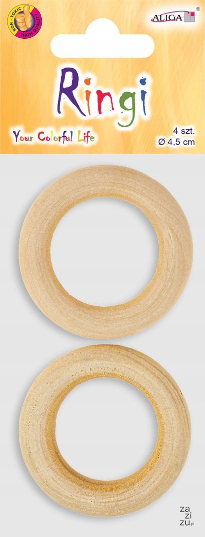Drewniane ringi 4,5cm 4szt. RD-2068 Drewniane ringi 4,5cm 4szt. RD-2068
